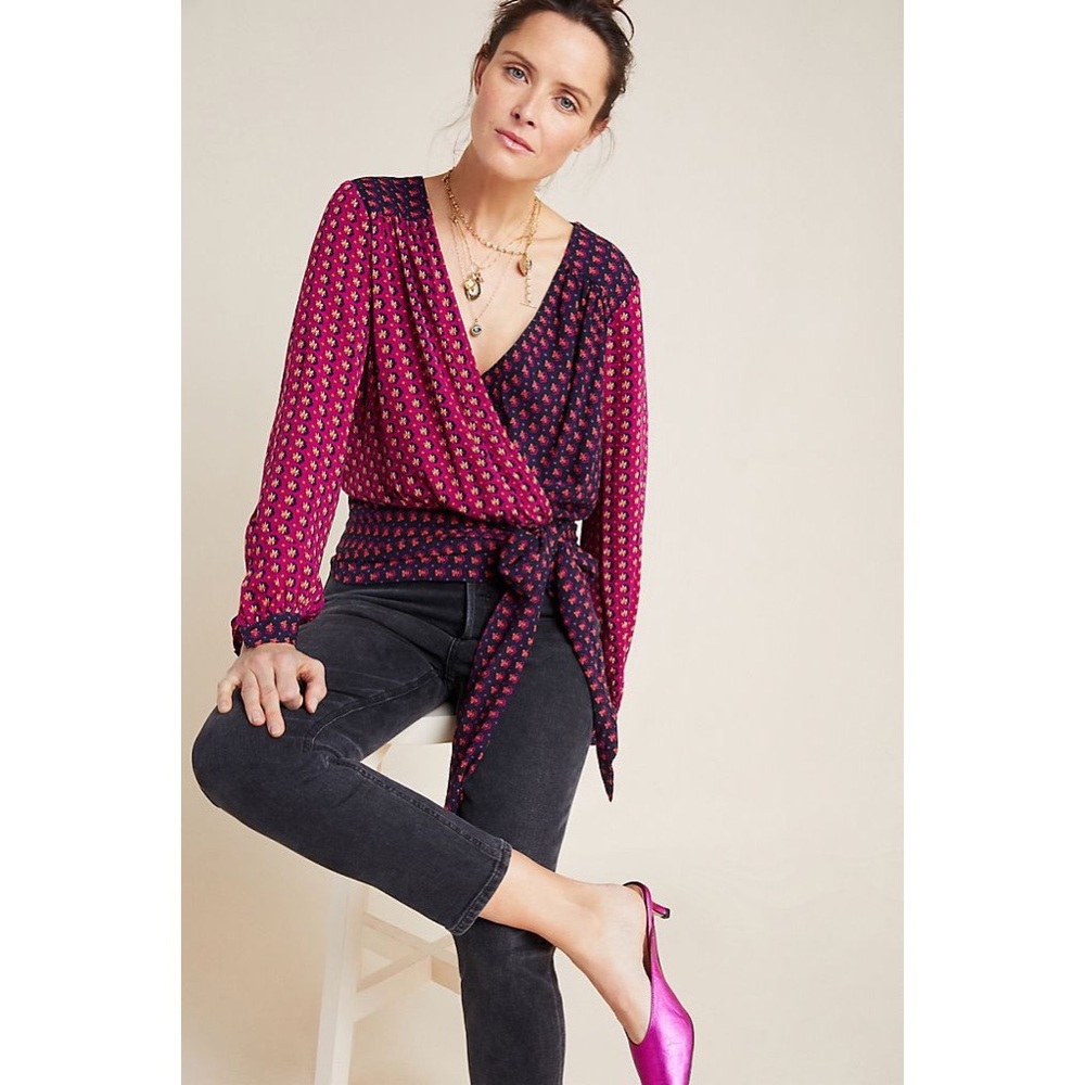 Maeve Anthropologie Puff-Sleeved Top NWOT